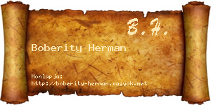 Boberity Herman névjegykártya